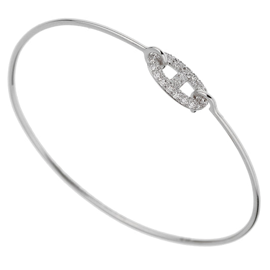 Herthtmes Farandole White Gold Diamond Bangle Bracelet