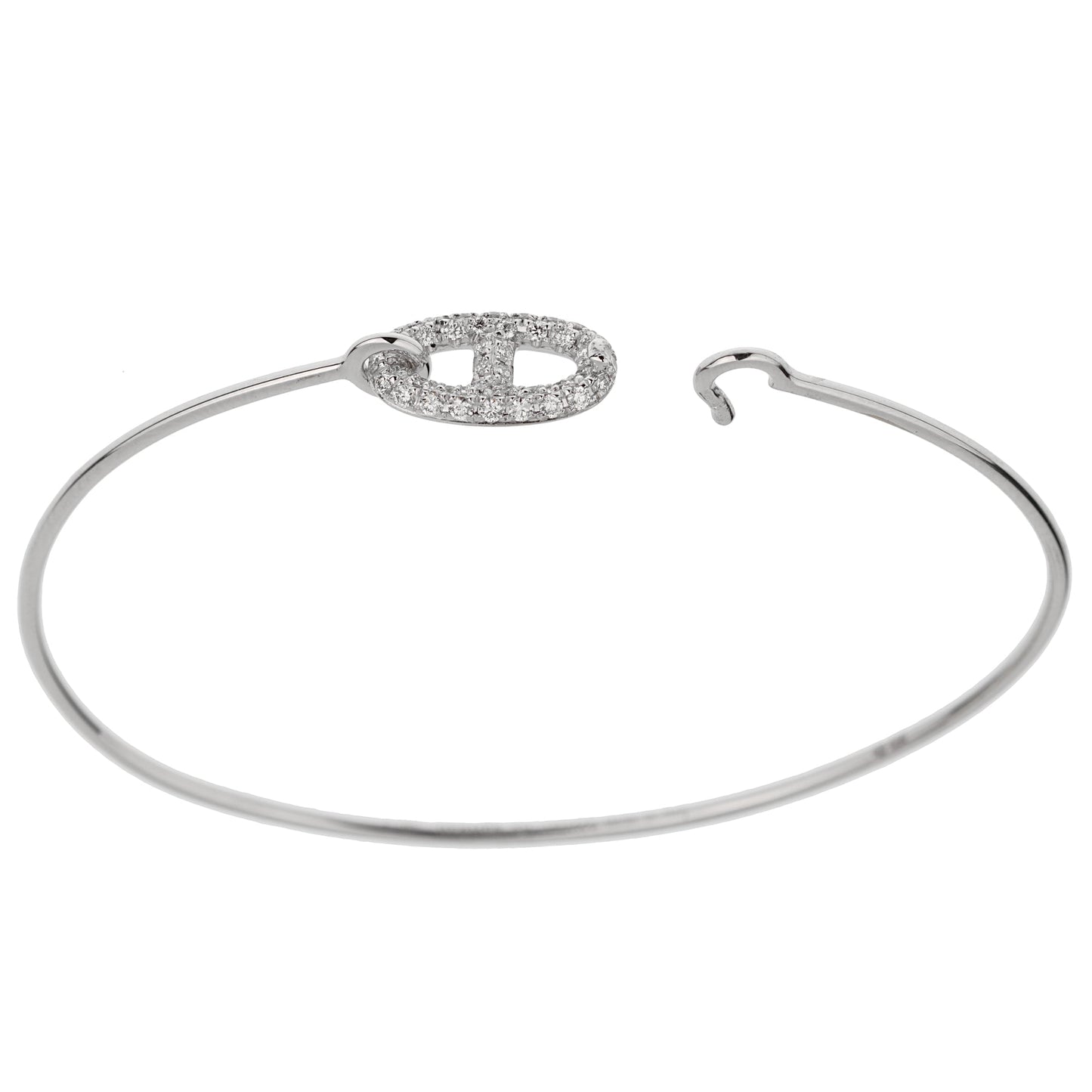Herthtmes Farandole White Gold Diamond Bangle Bracelet