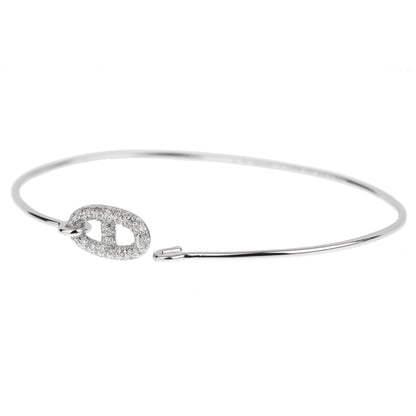 Herthtmes Farandole White Gold Diamond Large Bangle Bracelet