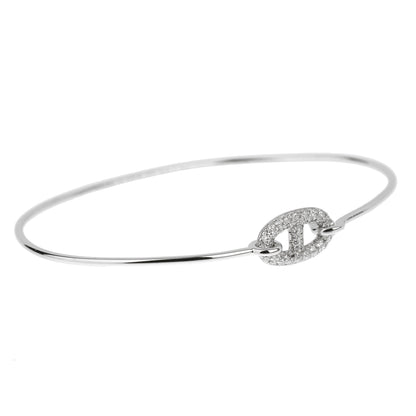 Herthtmes Farandole White Gold Diamond Large Bangle Bracelet
