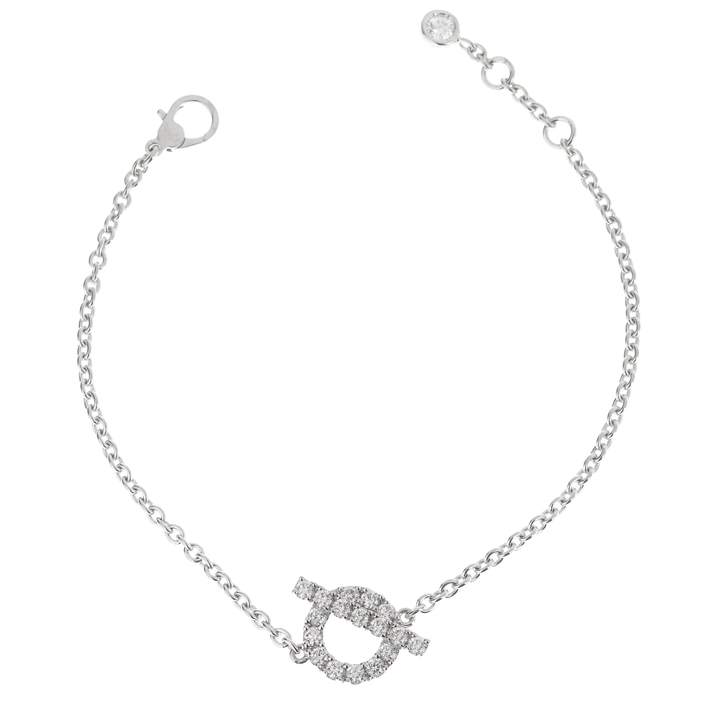 Herthtmes Finesse Diamond White Gold Chain Bracelet