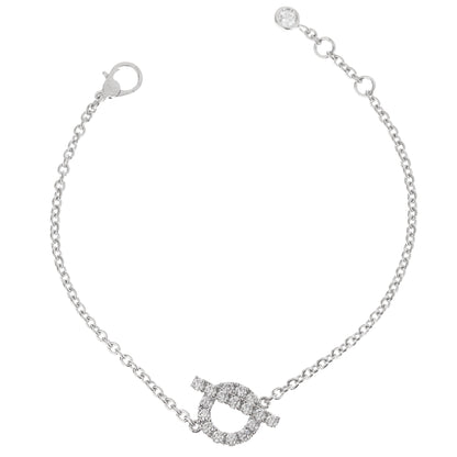 Herthtmes Finesse Diamond White Gold Chain Bracelet
