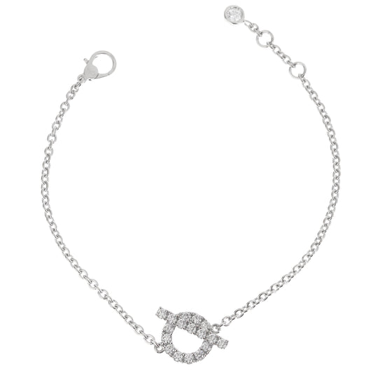Herthtmes Finesse Diamond White Gold Chain Bracelet