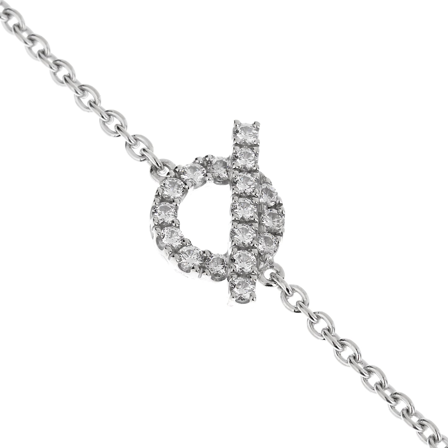 Herthtmes Finesse Diamond White Gold Chain Bracelet