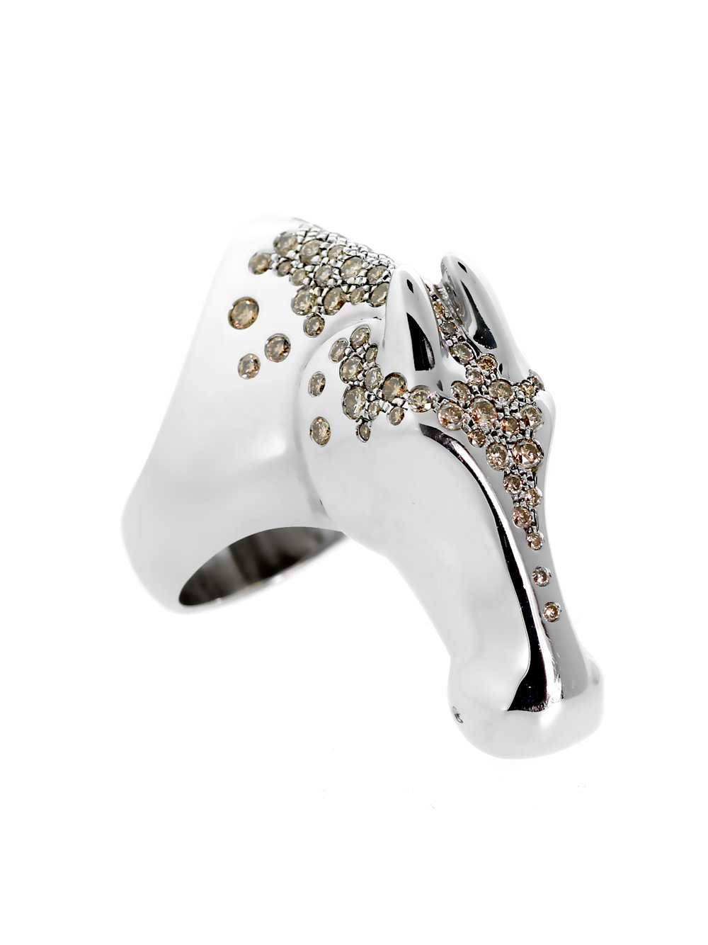 Herthtmes Galop Horse Diamond Silver Ring