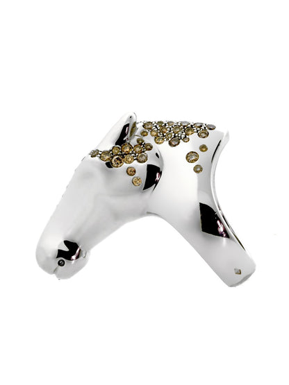 Herthtmes Galop Horse Diamond Silver Ring
