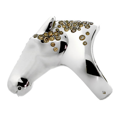 Herthtmes Galop Horse Limited Edition Diamond Sterling Silver Ring Sz 6 1/4