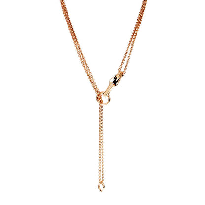 Herthtmes Galop 18k Rose Gold Diamond Necklace