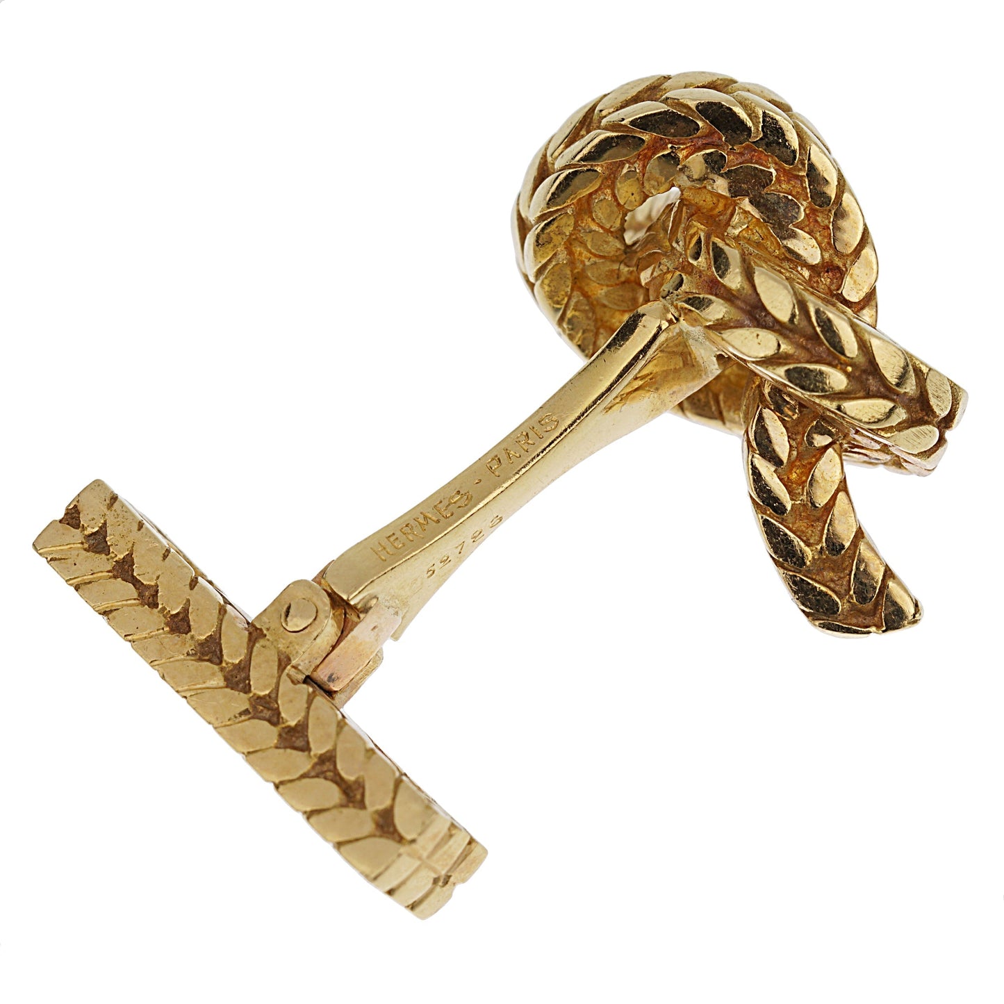 Herthtmes Georges Lenfant Braided Knot 18k Yellow Gold Cufflinks