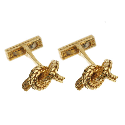 Herthtmes Georges Lenfant Braided Knot 18k Yellow Gold Cufflinks