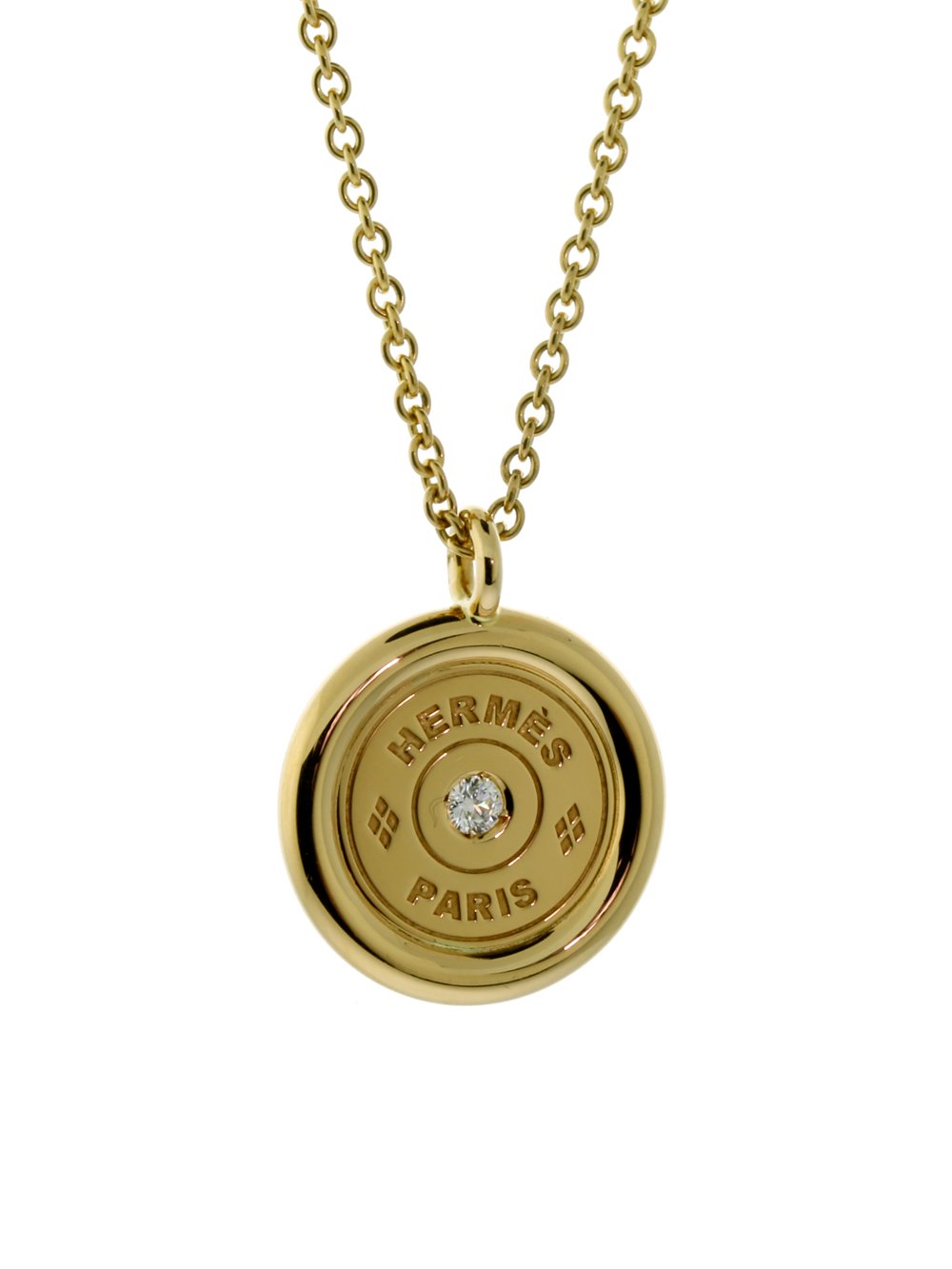 Herthtmes Gold Diamond Clous De Selle Necklace