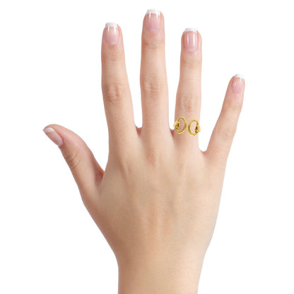 Herthtmes Gold Stirrup Ring