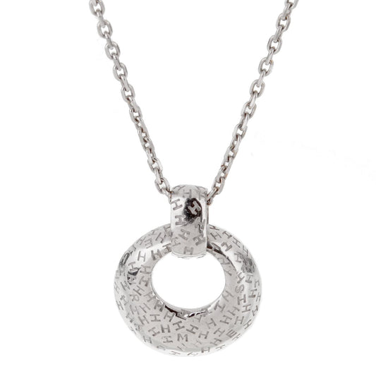 Herthtmes Graffiti White Gold Pendant Necklace