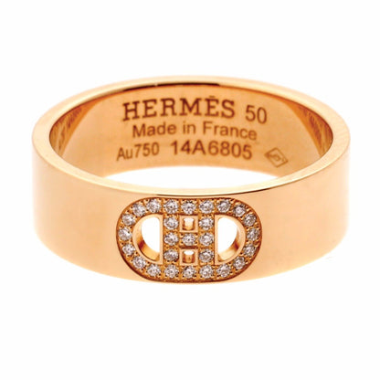 Herthtmes H d'Ancre Diamond Rose Gold Ring