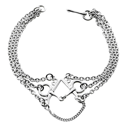 Herthtmes Mors De Bride White Gold Chain Link Bracelet
