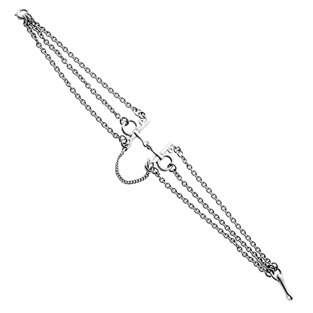 Herthtmes Mors De Bride White Gold Chain Link Bracelet