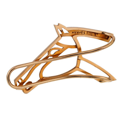 Herthtmes Horse Head Yellow Gold Money Clip