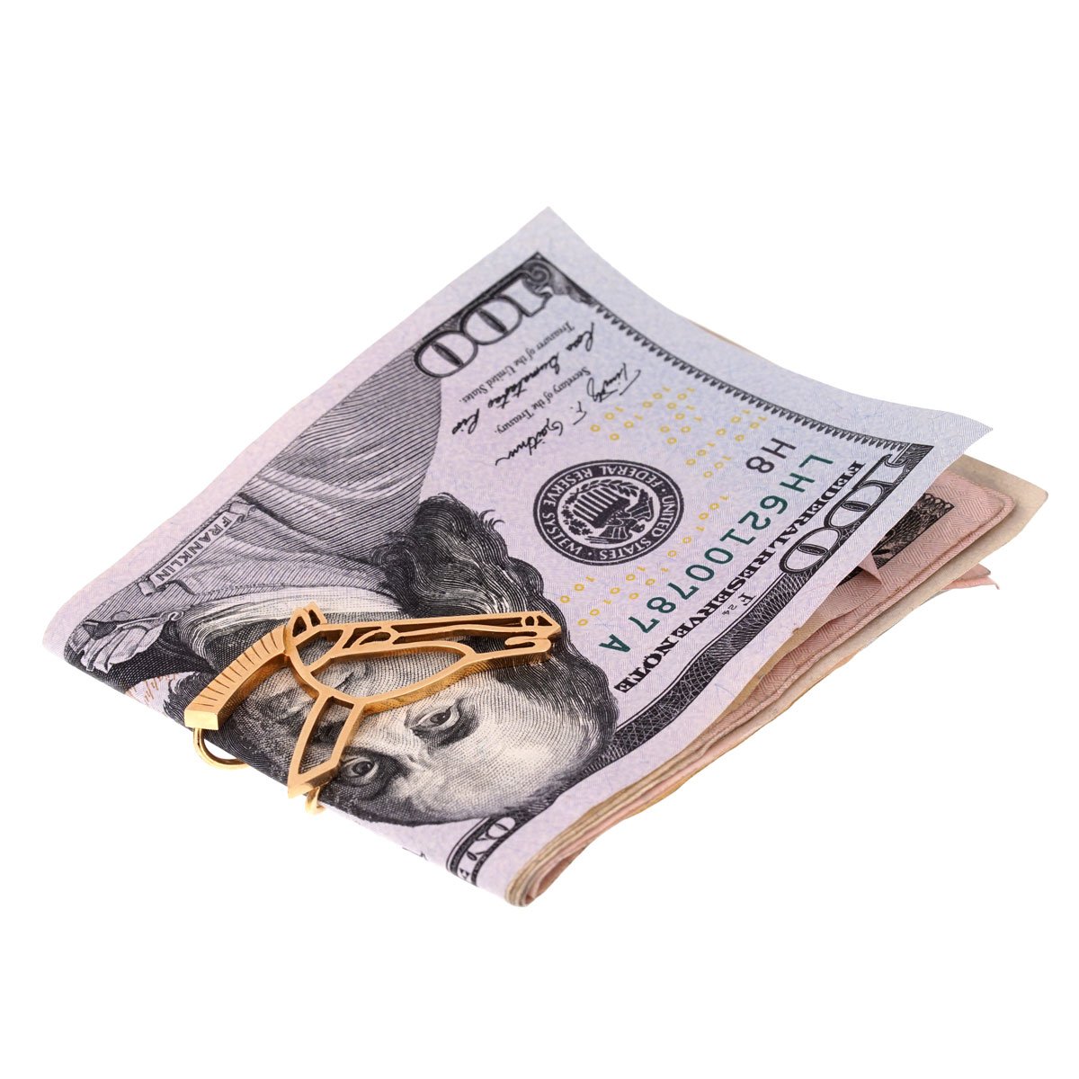 Herthtmes Horse Head Yellow Gold Money Clip