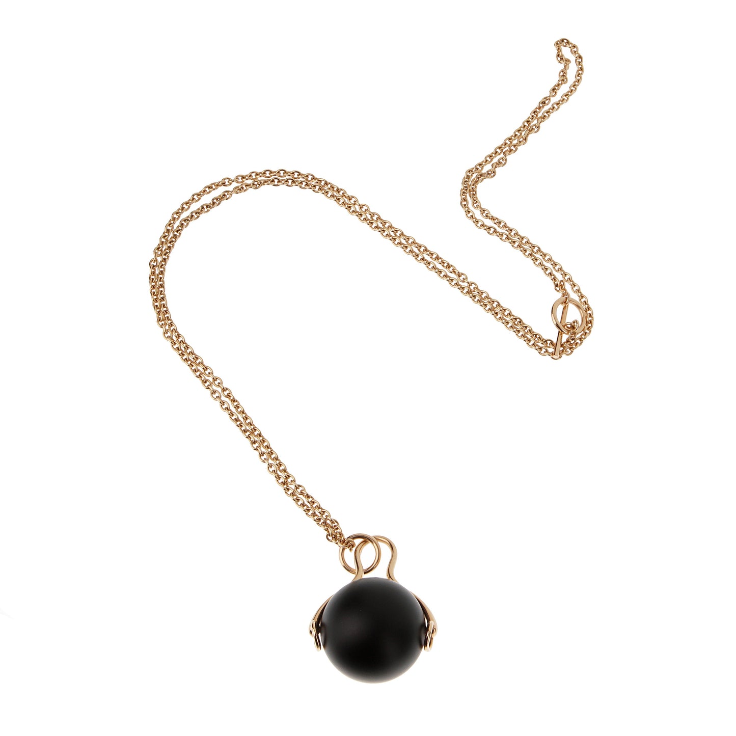 Herthtmes Horsebit 18k Rose Gold Sautoir Pendant Necklace