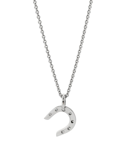 Herthtmes Horseshoe Diamond Necklace in White Gold