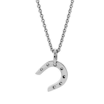 Herthtmes Horseshoe White Gold Diamond  Necklace