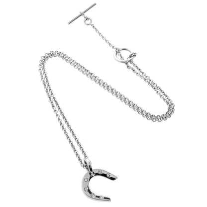 Herthtmes Horseshoe White Gold Diamond Necklace