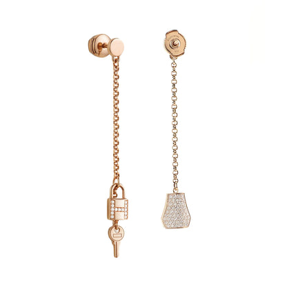 Herthtmes Kelly Clochette Rose Gold Diamond Drop Earrings