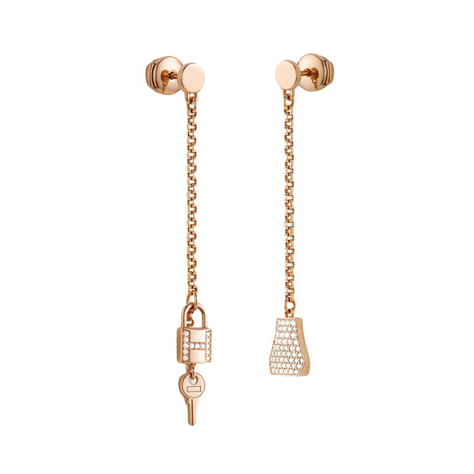 Herthtmes Kelly Clochette Rose Gold Diamond Drop Earrings