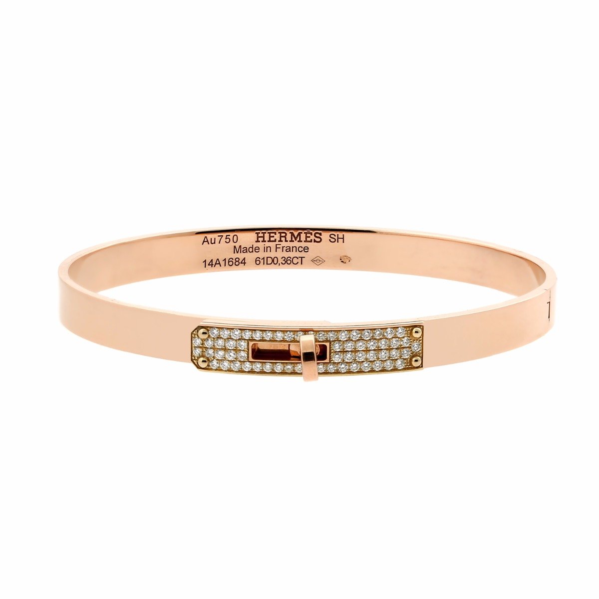 Herthtmes Kelly Diamond Rose Gold Bangle Bracelet