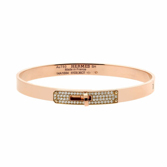 Herthtmes Kelly Diamond Rose Gold Bangle Bracelet