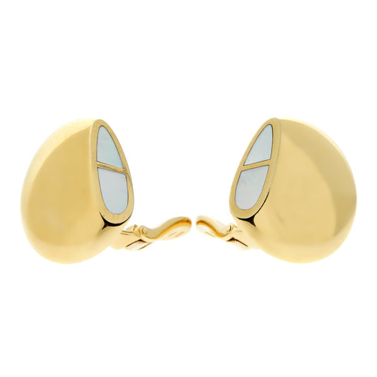 Herthtmes Mother of Pearl 18k Yellow Gold Earrings