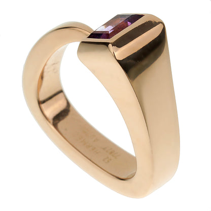 Herthtmes Nail 18k Rose Gold Amethyst Cocktail Ring