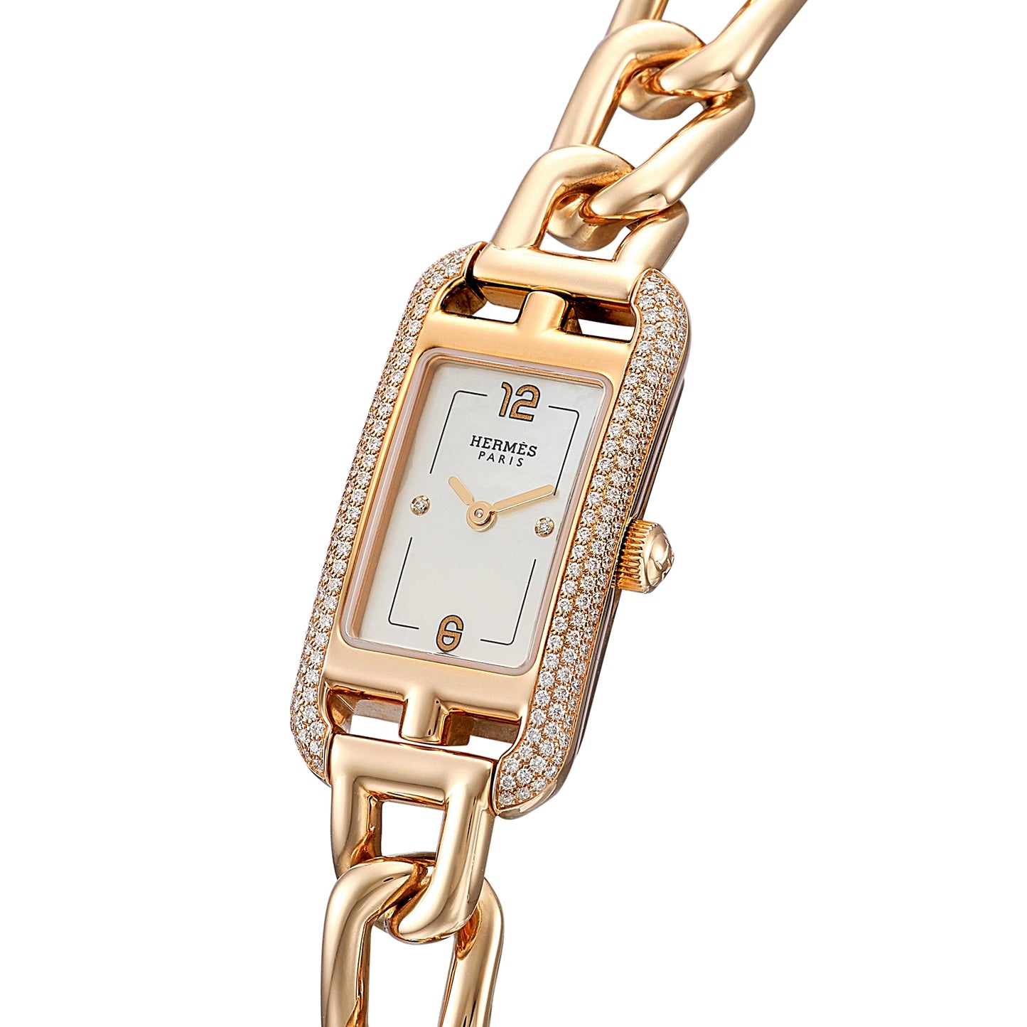 Herthtmes Nantucket Small 18k Rose Gold 29mm Diamond Watch