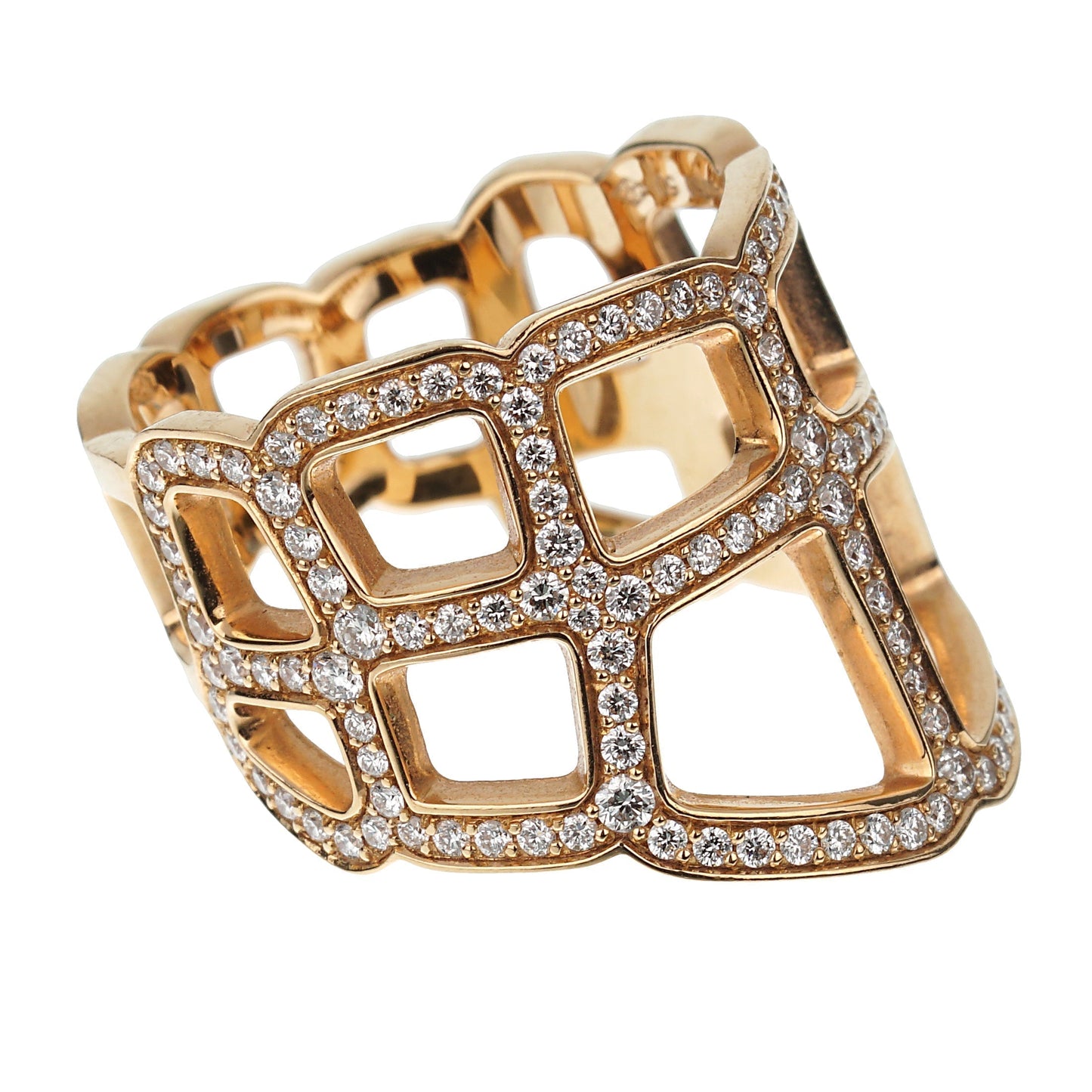 Herthtmes Niloticus Ombre Diamond 18k Rose Gold Cocktail Ring