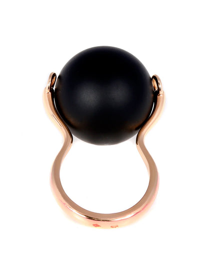 Herthtmes Onyx Rose Gold Ring