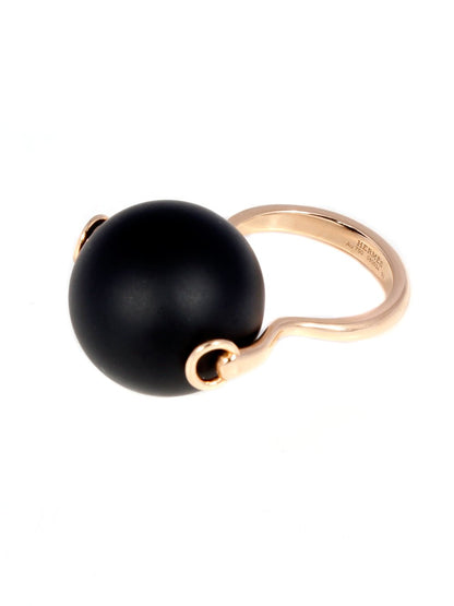 Herthtmes Onyx Rose Gold Ring
