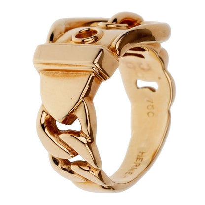 Herthtmes Paris Belt Buckle 18k Yellow Gold Ring Sz 5 1/2