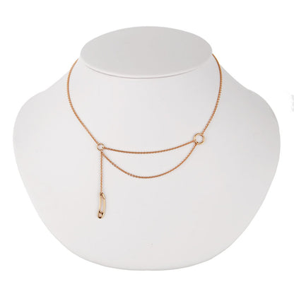 Herthtmes Punk Rose Gold Drop Necklace
