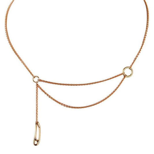 Herthtmes Punk Rose Gold Drop Necklace