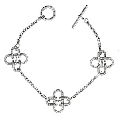 Herthtmes Rose de Mer Diamond 18k White Gold Chain Link Bracelet