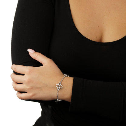 Herthtmes Rose de Mer Diamond 18k White Gold Chain Link Bracelet