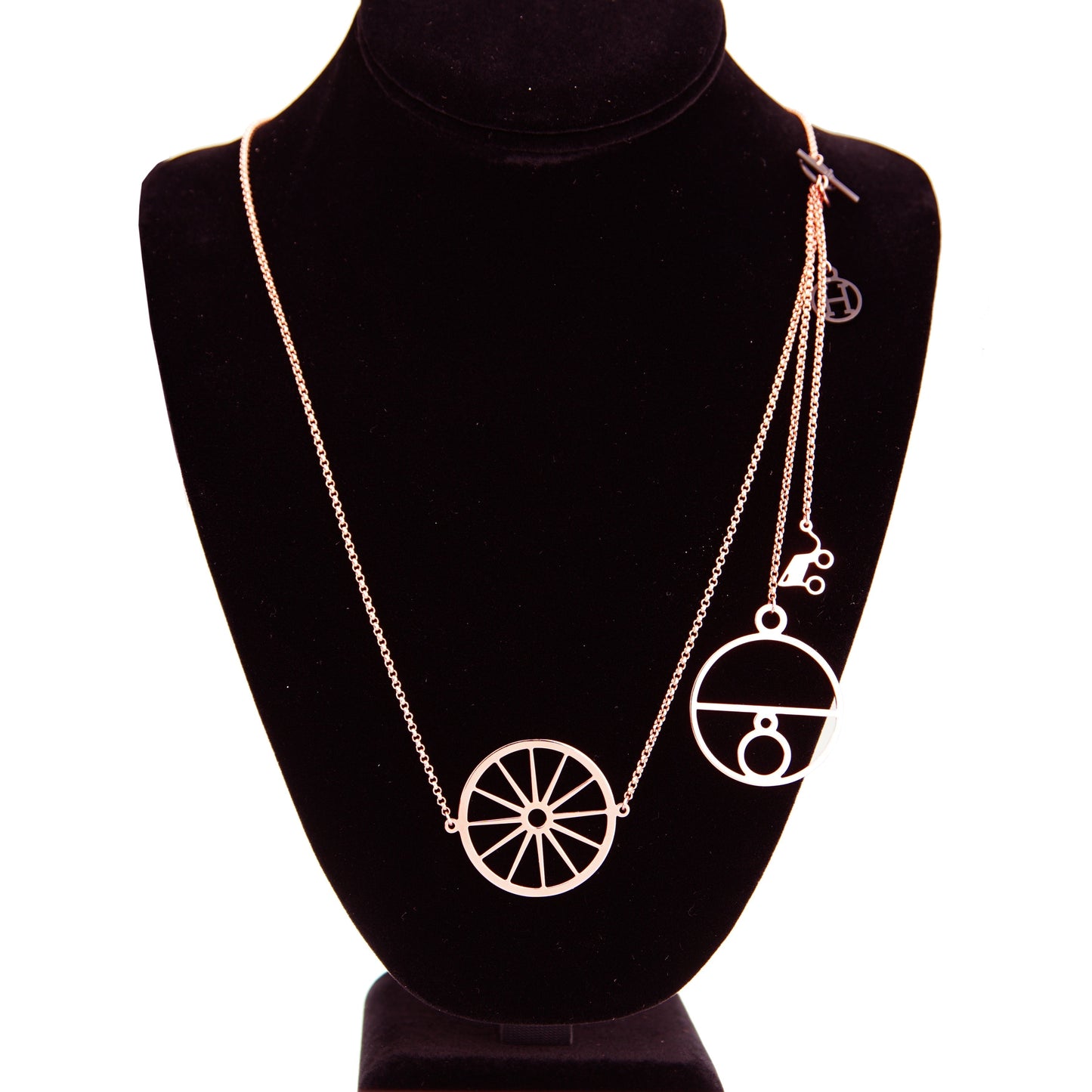 Herthtmes 18kt Rose Gold Long Charm Chain Necklace