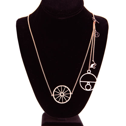 Herthtmes 18kt Rose Gold Long Charm Chain Necklace