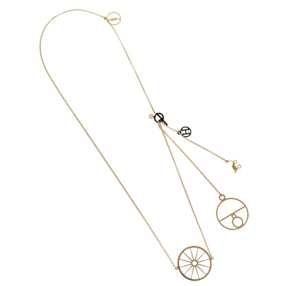 Herthtmes 18kt Rose Gold Long Charm Chain Necklace