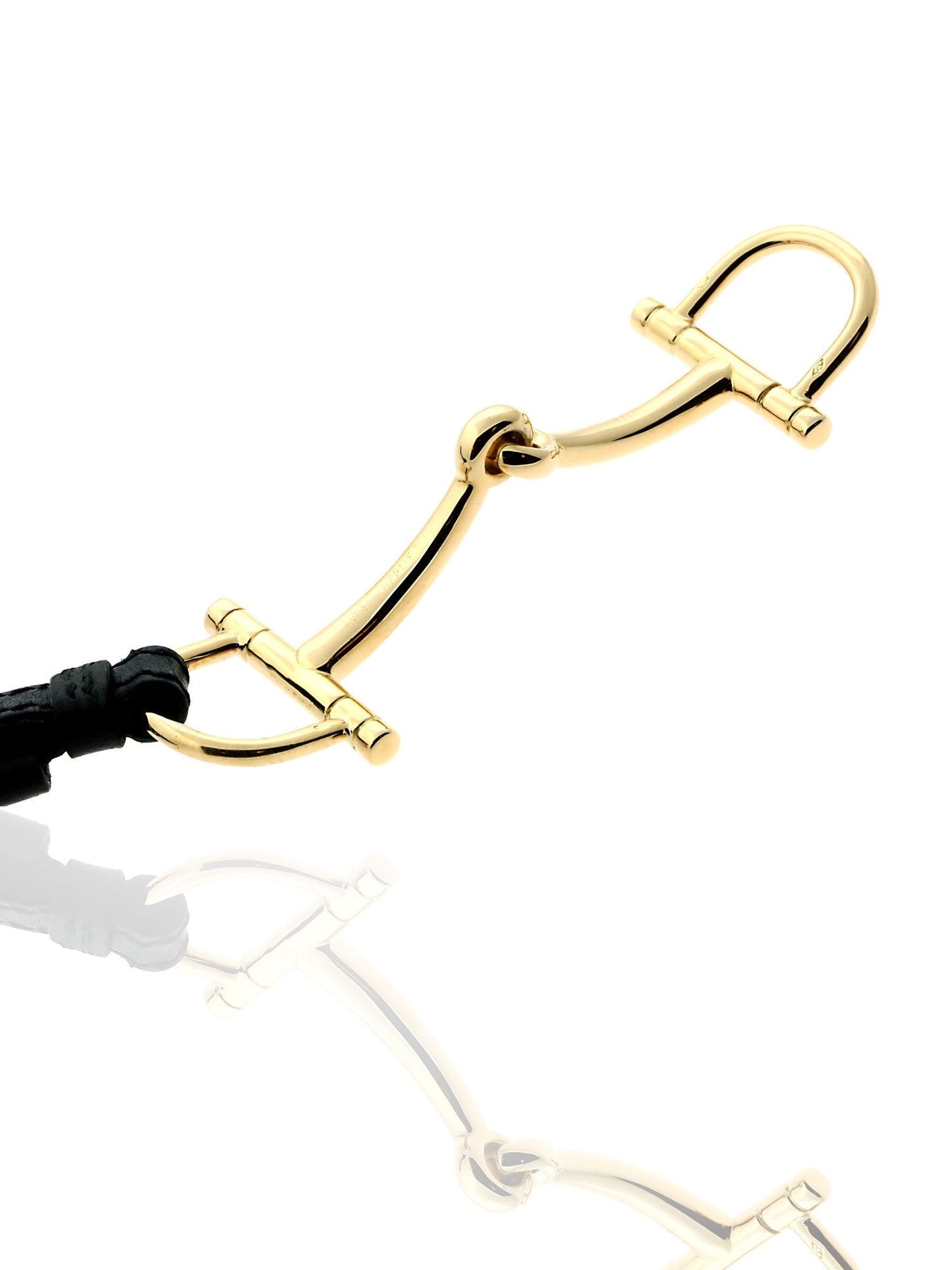 Herthtmes Stirrup Gold, Leather Bracelet