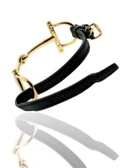 Herthtmes Stirrup Gold, Leather Bracelet