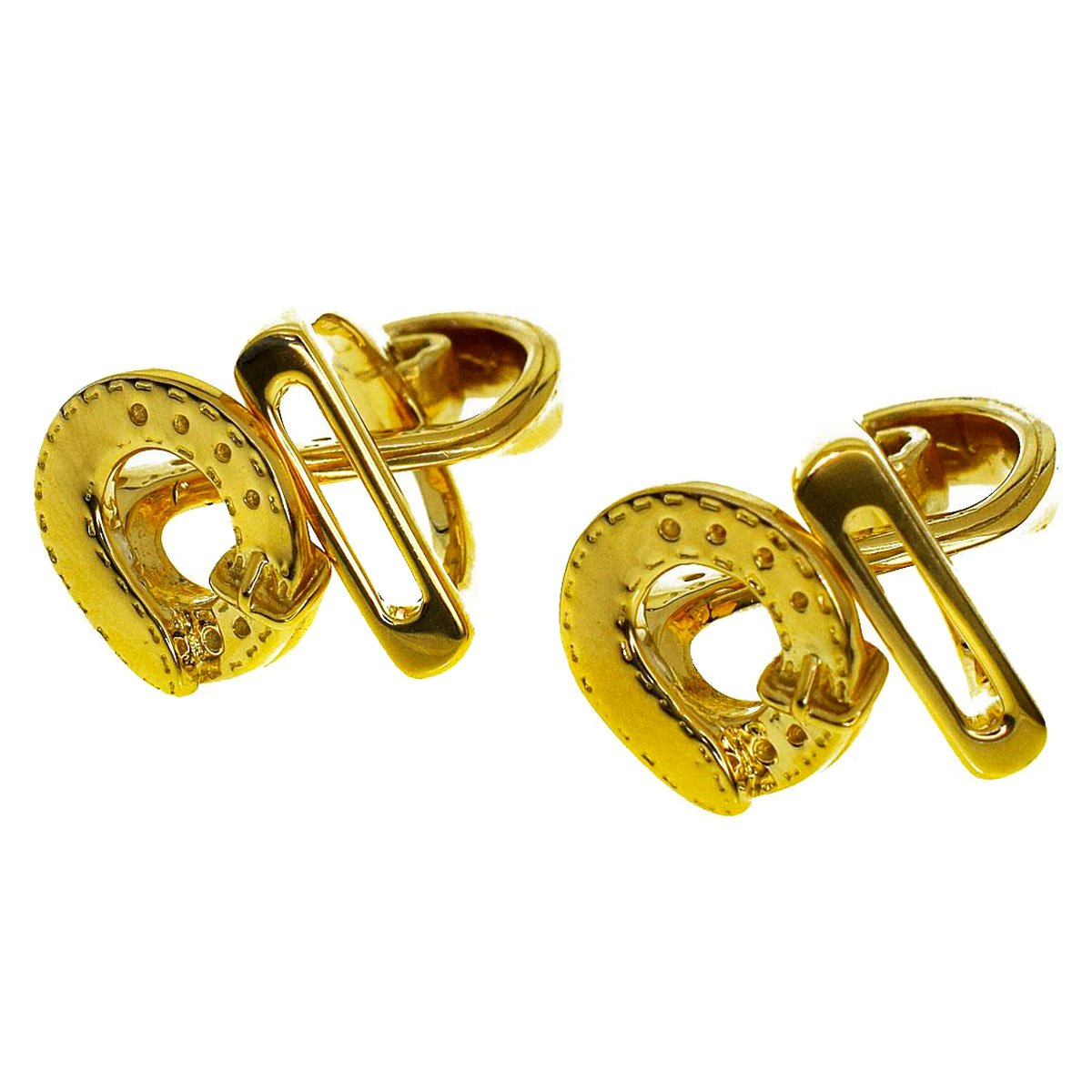 Herthtmes Stirrup 18k Yellow Gold Cufflinks