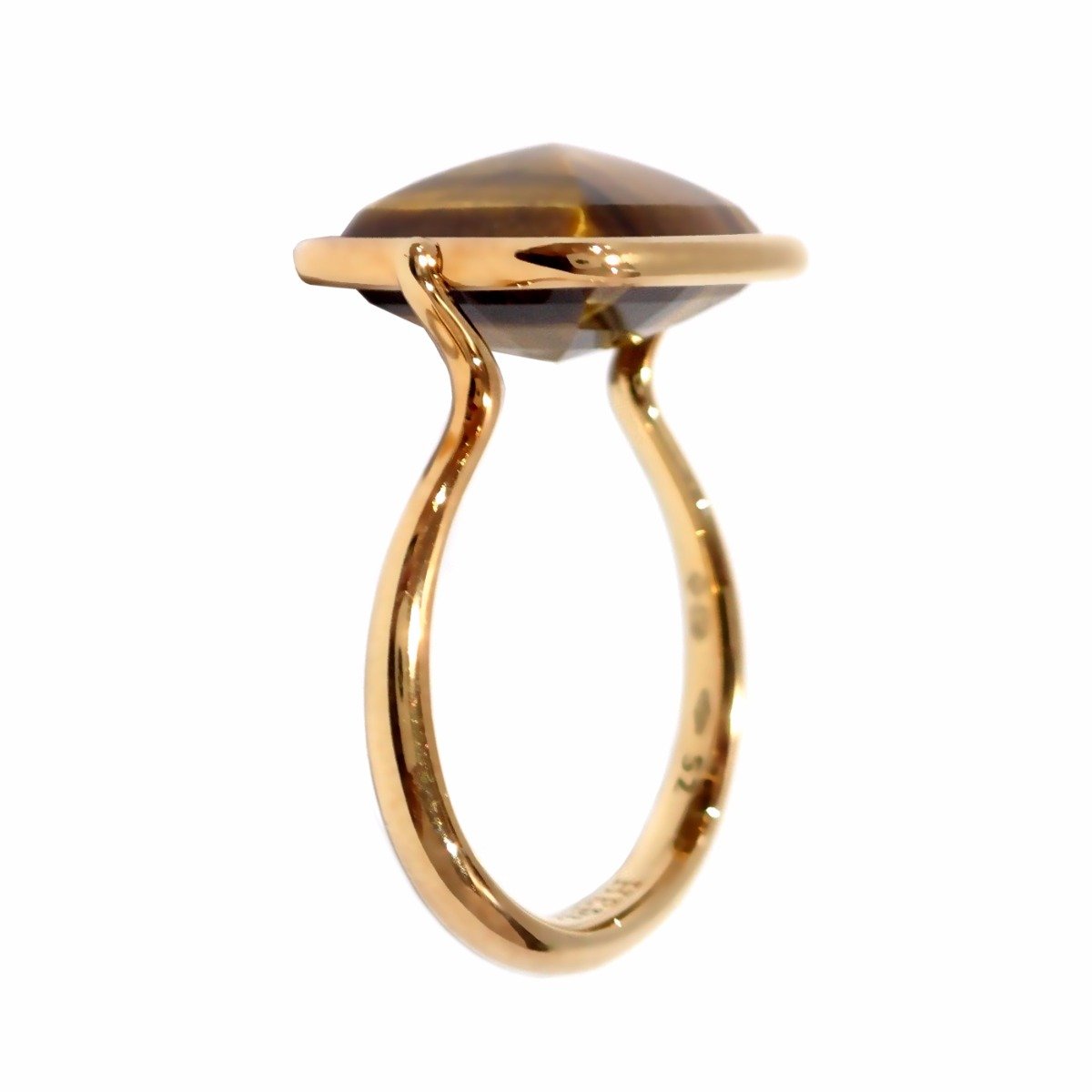 Herthtmes Tiger Eye Rose Gold Cocktail Ring