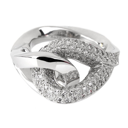 Herthtmes Twisted Pave Diamond Gold Ring