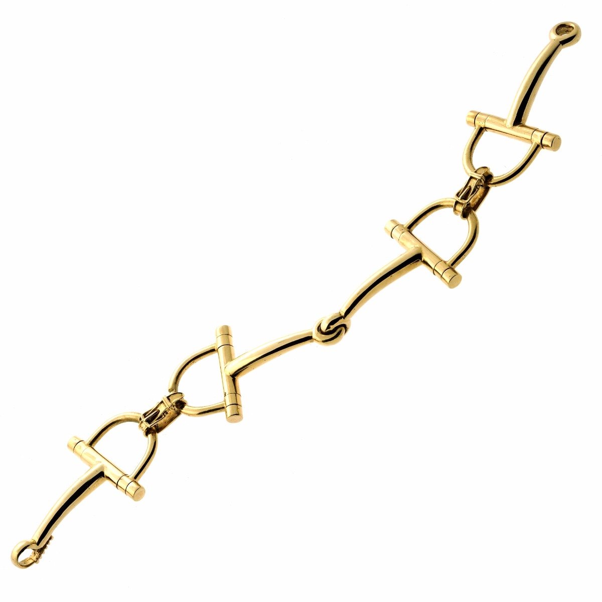 Herthtmes Vintage Stirrup Gold Bracelet